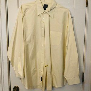 Jos A Bank Mens Yellow/White Pinstripe Dress Shirt